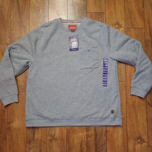 Coleman Light Gray Crewneck Waffle Knit Sweatshirt With Sherpa Lining Mens 2XL